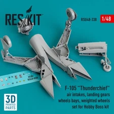 1/48 ResKit RSU48-0338 F-105 "Thunderchief" air intakes, landing gears with whee
