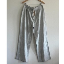 Skims Cotton Jersey Wide Leg Pant in Light Heather Grey, Size Medium