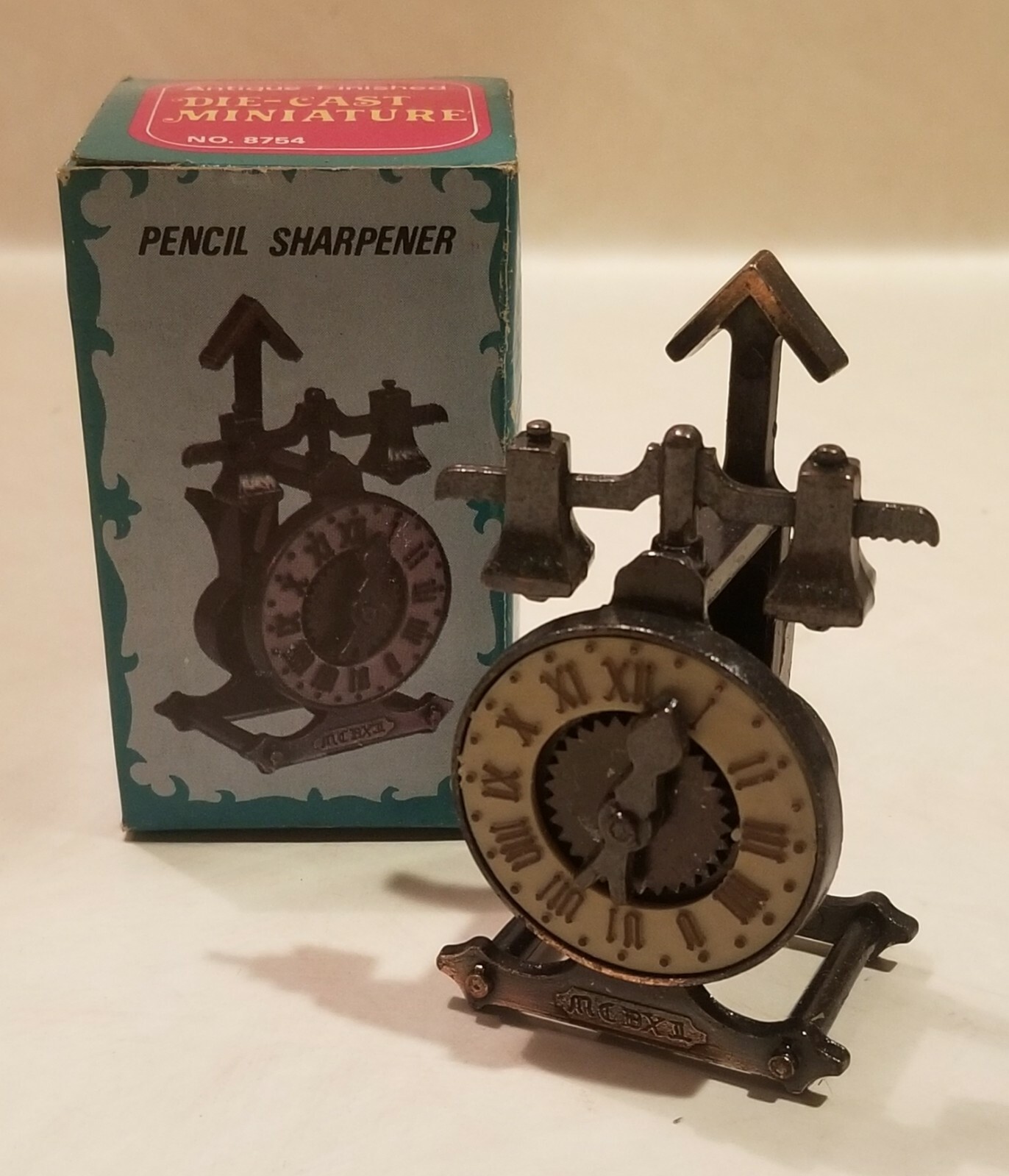 Vintage Antique Finished Die-Cast Miniature Pencil Sharpener No. 8754