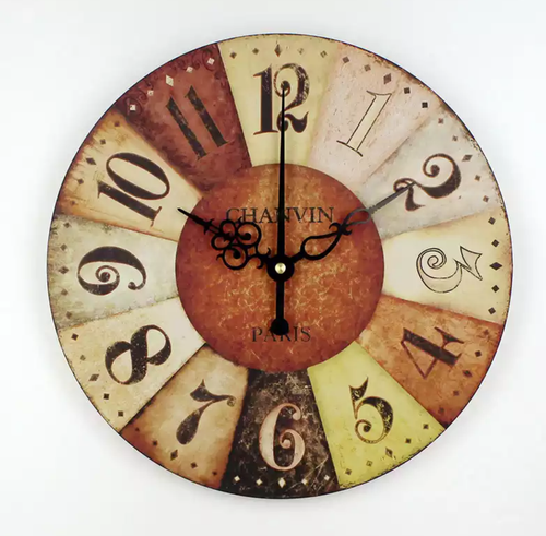 Large Vintage pvc Wall Clock Kitchen Home Antique Style Modern Silent Chic NEW - Picture 11 of 16