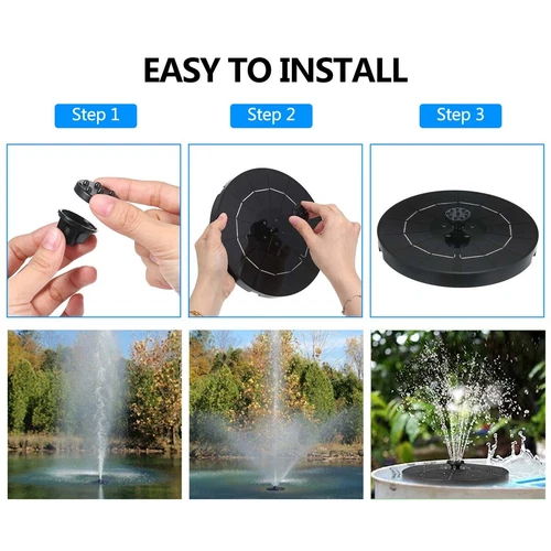 Solar Powered Fountain Water Pump Bird Bath Floating Garden Pond Pool Fish Tanks - Picture 9 of 22