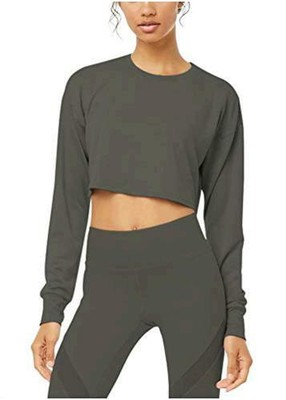 Long Sleeve Crop Top with Thumb Hole 