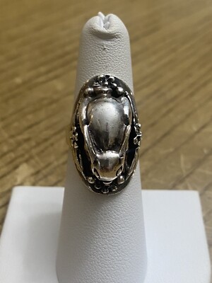 Sterling Silber 925 signiert CAROL FELLEY Hase Kaninchen Ring Gr. 6,5 Mexiko