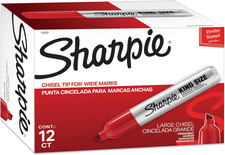 Sharpie King Size Permanent Marker, Large Chisel Tip, Great for Poster Boards,
