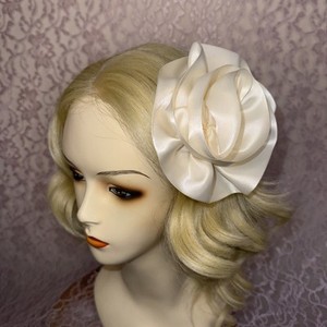 Ooak Taissa Lada Cream Double Sided Satin Flower Hair Clip Prom Drag Wedding