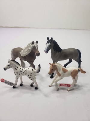 Lot Of 4 Schleich Horses & Foals Silver Dapple Mare Cheval De Selle Francais Lot