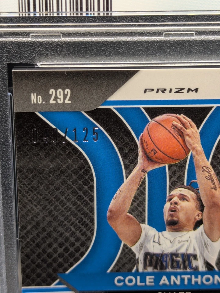 2020-21 Panini Prizm Cole Anthony Rookie Blue Cracked Ice Prizm /125 PSA 9 MINT - Image 3 of 3