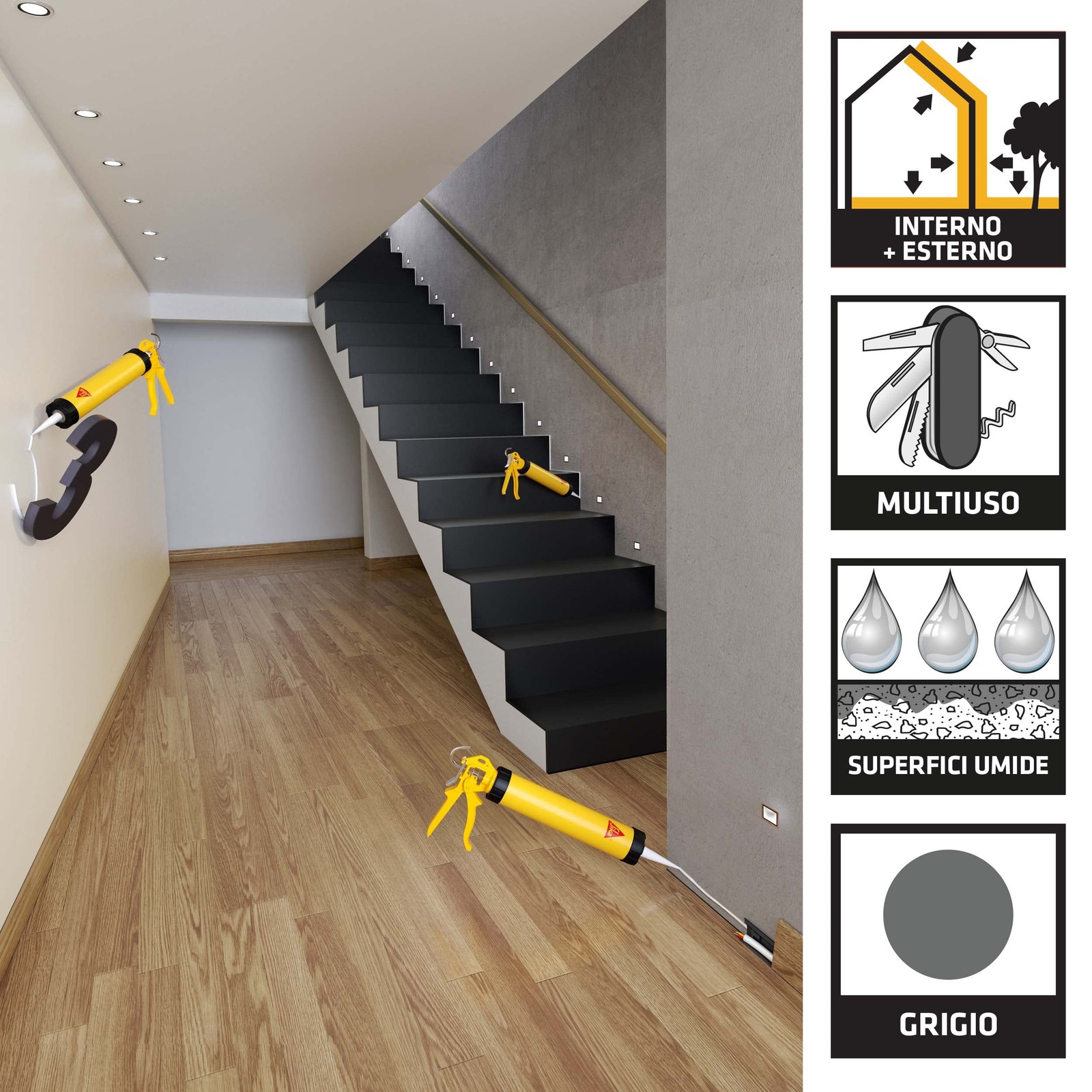 Sika - Sikaflex-111 Stick & Seal, Grigio - Sigillante e adesivo flessibile GFg7