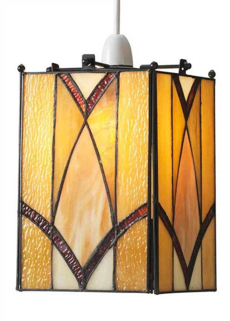 Lampshade Antique Portia Light Cream Amber 165mm Shade Only Oaks Lighting OT