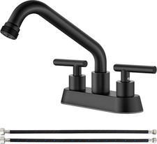 Utility Sink Faucet 4 Inch Centerset, Laundry Sink Faucets with Swivel Spout and