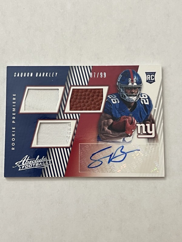 2018 Panini Absolute - Rookie Premiere Patch Auto - #156 Saquon Barkley /99