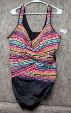 MIRACLESUIT Womens Swimsuit One Piece Escape Night Lights Layered Beach 8