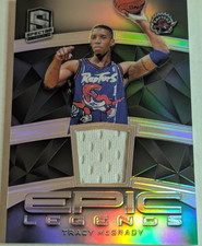 TRACY MCGRADY 2018-19 SPECTRA EPIC LEGENDS GAME USED PATCH SILVER /99 Raptors