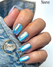 Red Aspen Press On Nails~Neon Lights & Starry Nights, Neeve Square Coffin Glazed