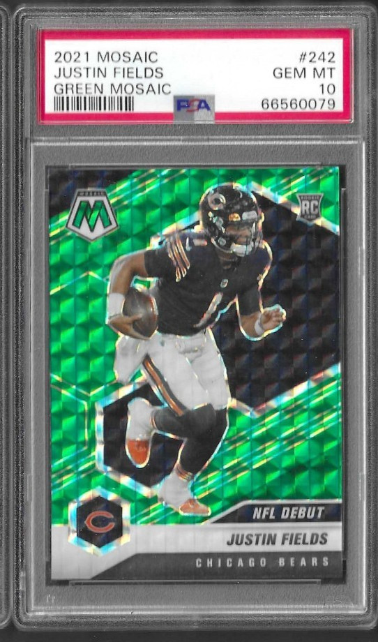 PSA 10 2021 Panini Mosaic Green JUSTIN FIELDS RC Rookie Graded GEM MINT #242