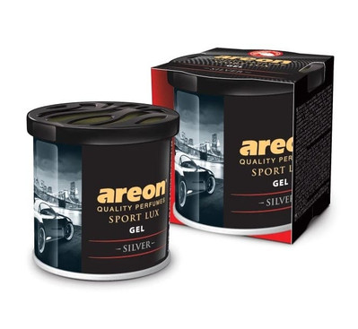 Auto Duftdose Duftbaum + DECKEL LUX SILVER / 12 Stück Original Areon Gel CAN