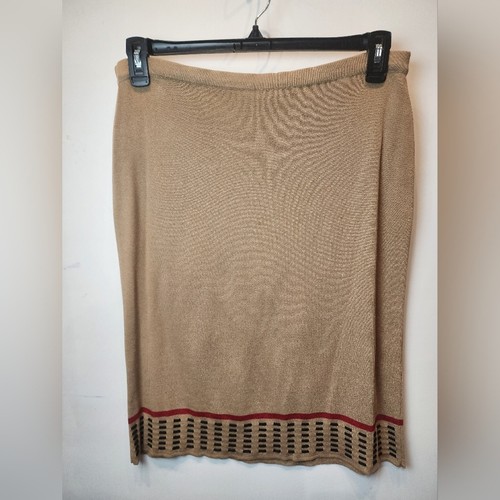 Finity Tan Sweater Set Skirt & Cardigan Set Work Office Classic Skirt Set L / XL - Picture 8 of 12
