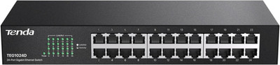Tenda Switch 24 Port Gigabit Netzwerk Switch 19 Zoll Rackeinbau LAN Switch (Plug