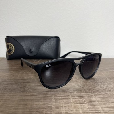 Ray-Ban RB4170 622/8G Round Aviator Sunglasses Matte Black Gray Gradient w/ case