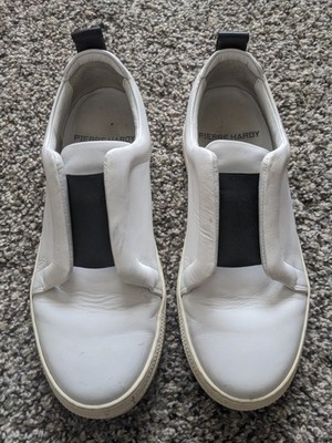 Pierre Hardy Aldi Slider Sneakers JS 02 Womens Size 37/7 White Black Leather