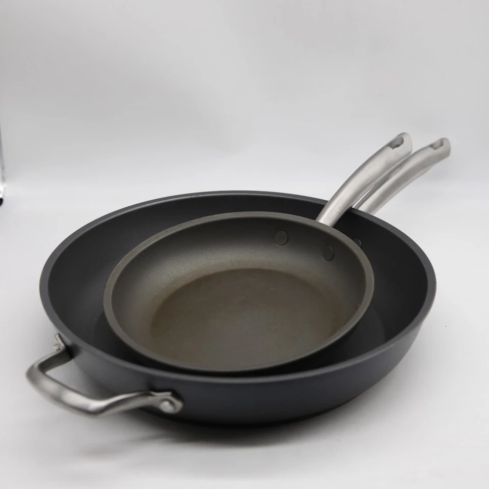 Lote de 2 sartenes profesionales de acero inoxidable Anolon antiadherentes de 8,5 y 12  Foto 2 de 4