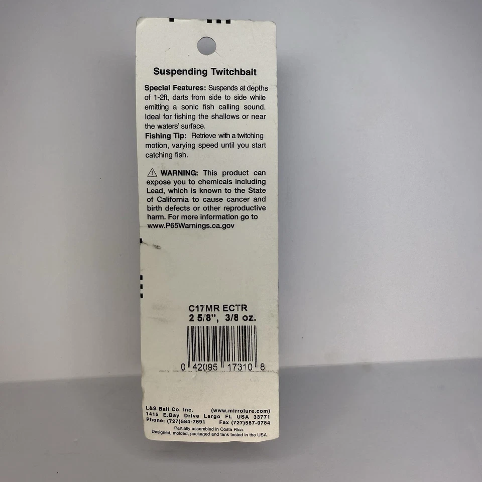 MirrrOlure C-Eyes Suspending Twitchbait C17MR-ECTR 2-5/8” 3/8 oz trucha pez rojo Foto 3 de 3