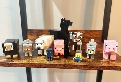 Minecraft Character Lot Steve Pig Wolf Cow Polar Bear Sheep Horse Squid Lot- 10