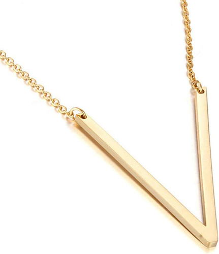 Sideways Initial Necklace 18K Gold Plated Stainless Steel Large Letter Necklace 