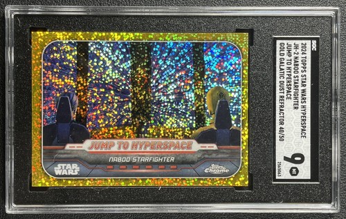 NABOO STARFIGHTER SGC 9 2024 TOPPS STAR WARS GOLD GALACTIC DUST REFRACTOR 40/50
