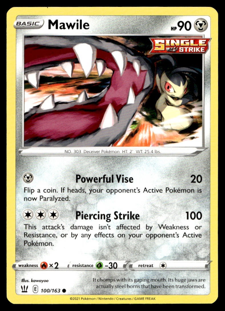 Mawile 100/163 Pokemon Card Battle Styles Common 90 HP Near Mint H29