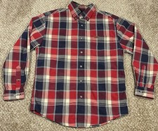 Carhartt Men  s Long Sleeve Red Plaid Button Down Work Shirt 100 Cotton Medium