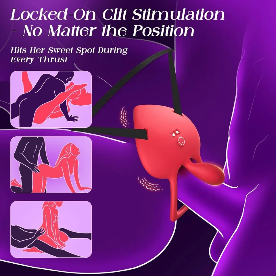 Pareja Juguetes Sexuales Usables Panty Vibrador Anillo de Pene Estimulador de Clítoris Foto 4 de 4