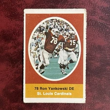 1972 Sunoco NFL Action Set RON YANKOWSKI ROOKIE Stamp ST. LOUIS CARDINALS