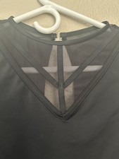 EUC Weissman Dance Costume Black One Piece Unitard Mesh Adult XS Lyrical Modern