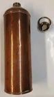 COPPER+BRASS BED WARMER/HOT WATER BOTTLE 1920-30's 10" TALL BY 3" WIDE=CAP WORKS
