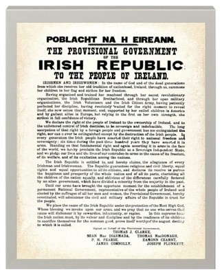 1916 IRISCHE REPUBLIK PROKLAMATION - SINN FEIN DUBLIN IRLAND - GERAHMTER DRUCK 015-G