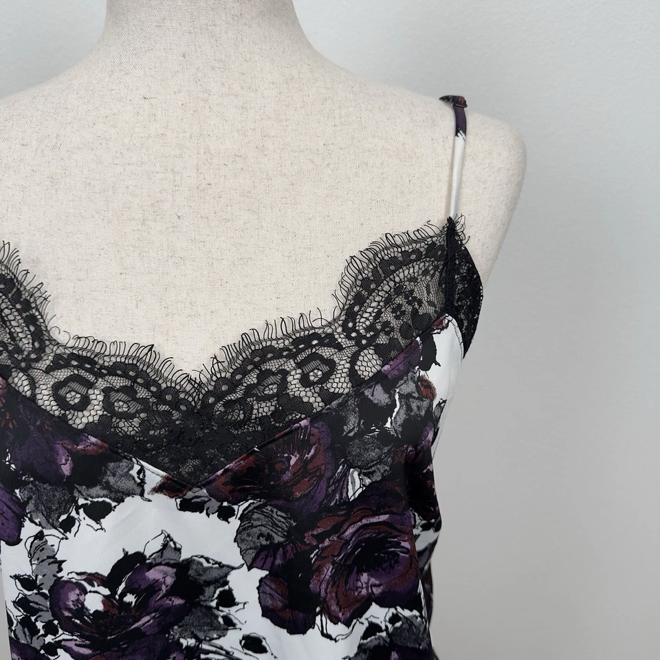 Halogen Top Womens Small Purple Black Lace Trim Cami Siren Fairy Grunge Moody - Image 4 of 4