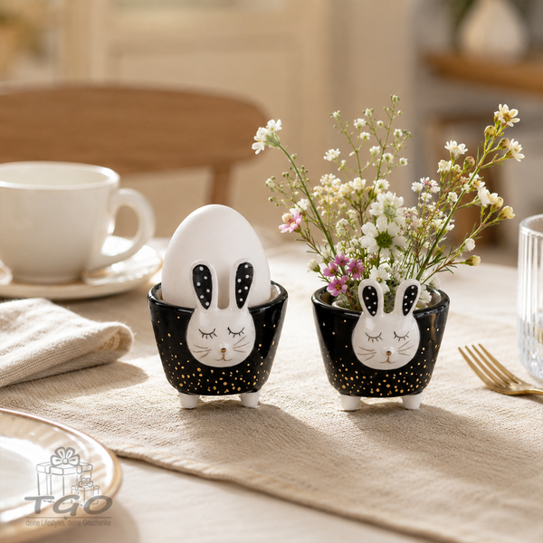 Formano Eierbecher Hase 7Cm Aus Glasiertem Steingut Gefertigt-700957-image