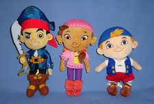 Disney Store-Jake and the Neverland Pirates-Captain-Izzy-Cubby-PLUSH SET-LOT-3