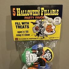 VINTAGE Ullman Co. Halloween Fillable Party Favors Ghost Skeleton Hauppauge NY