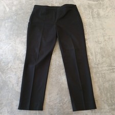 Talbots Chatham Dress Pants Womens Size 12 Black Cotton Blend Side Zip Pockets