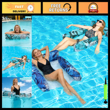 8/2 Pack Inflatable Pool Floats for Adults - Plus Size 4-in-1 Hammock Lounge Cha