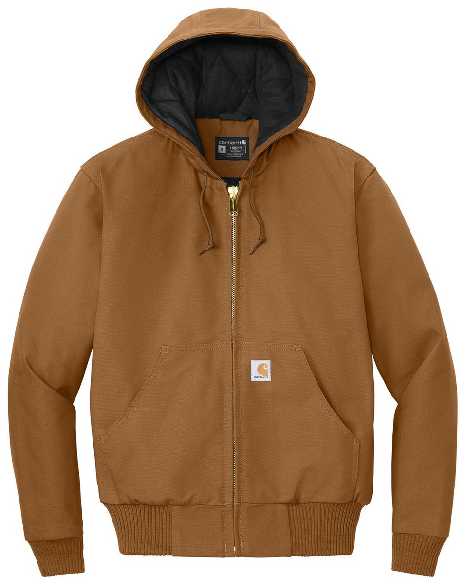 Carhartt Quilted Flannel Lined Duck Active Jacket J140 *FREE