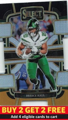 2023 Panini Select #77 Breece Hall Black and Red Prizms Die Cuts