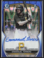 2023 Bowman Chrome #CPA-ETO Enmanuel Terrero Auto Blue RayWave Refractor #/150