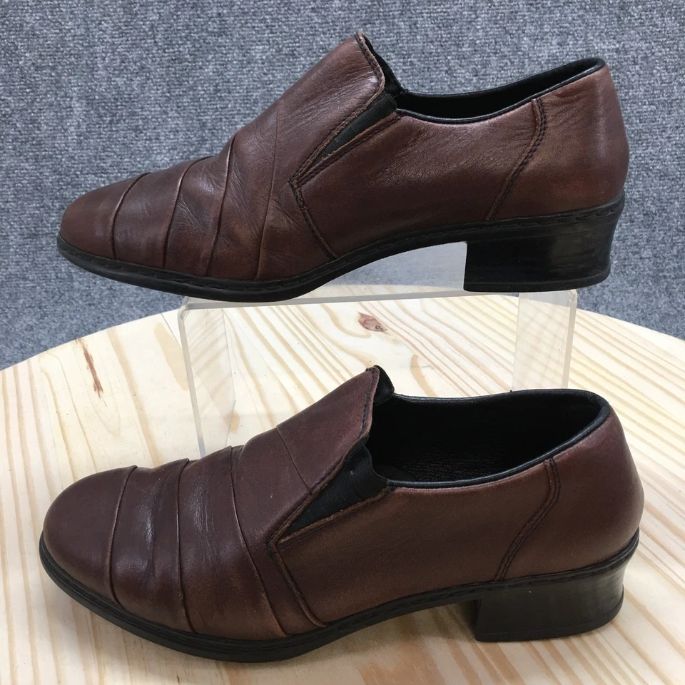 Rieker Shoes Womens 6.5 Loafers Brown Slip On Casual Comfort Round Toe Block - Image 2 of 4