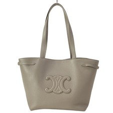 CELINE Small Hippo Anais Cuir Trionf Gray Grained Calfskin Tote Bag