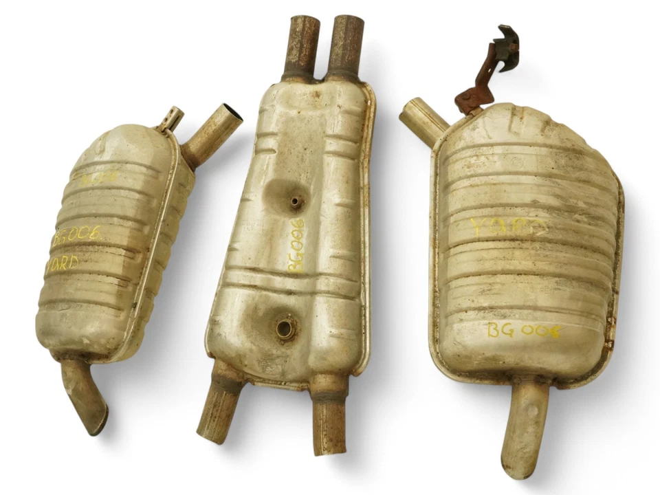 99-01 Bmw 740Il E38 Exhaust Muffler Silencer Center Rear Left Right Set Of 3 Oem Foto 3 de 4