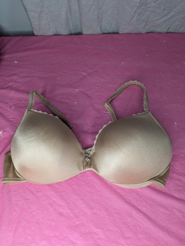 Sujetador vintage Vassarette 34C beige nude con aros acolchado pushup