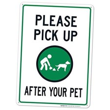 Clean Up After Your Dog Sign, Please Pick Up After Your Pet Sign Aluminum 10x14